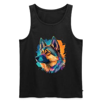 German Shepherd Best Friend and Dog - Men's Premium Organic Tank Top - black - Front - AI Model Male 178 light (178cm)