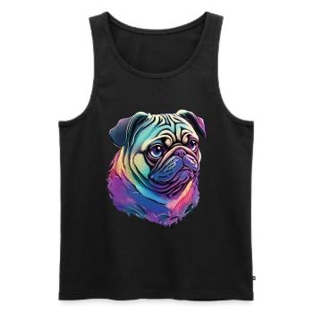 Süßer Mops - Das ultimative Hundeliebhaber Design - Männer Premium Bio Tank Top - Schwarz - Vorne - AI Model Male 178 light (178cm)