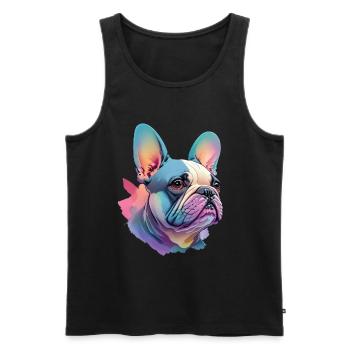 French Bulldog Dog Pet Love - Men's Premium Organic Tank Top - black - Front - Michal (187cm)