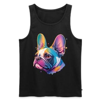 Bouledogue Français Fidèles Chiens Ami Chien - Débardeur bio Premium Homme - noir - Devant - Michal (187cm)