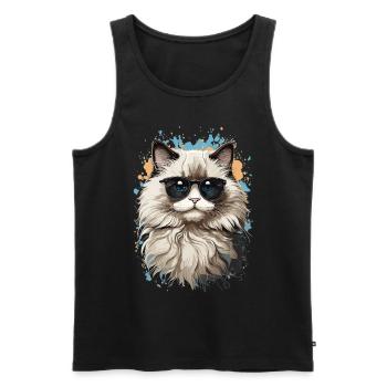 Ragdoll cat for true cat lovers cats - Men's Premium Organic Tank Top - black - Front - AI Model Male 178 light (178cm)