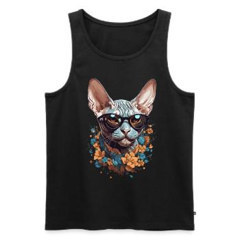 Stilvolle Sphinx Katze Design für Katzenliebhabe - Männer Premium Bio Tank Top - Schwarz - Vorne - AI Model Male 178 light (178cm)