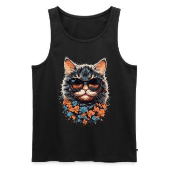 Cool cats mom stylish design with cat - Men's Premium Organic Tank Top - black - Front - Michal (187cm)