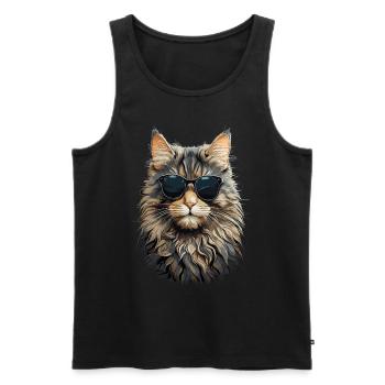 Cool Norwegian Forest Cat Cat Cat Lover - Men's Premium Organic Tank Top - black - Front - Michal (187cm)