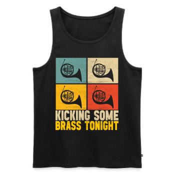 Horn Blechblasinstrument - Männer Premium Bio Tank Top - Schwarz - Vorne - Michal (187cm)