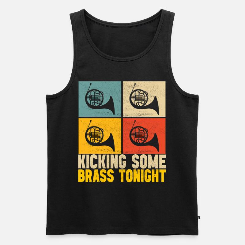 Horn Blechblasinstrument - Männer Premium Bio Tank Top - Schwarz