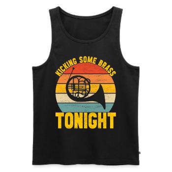 Horn Blechblasinstrument - Männer Premium Bio Tank Top - Schwarz - Vorne - Michal (187cm)