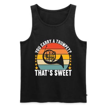 Horn Blechblasinstrument - Männer Premium Bio Tank Top - Schwarz - Vorne - Michal (187cm)