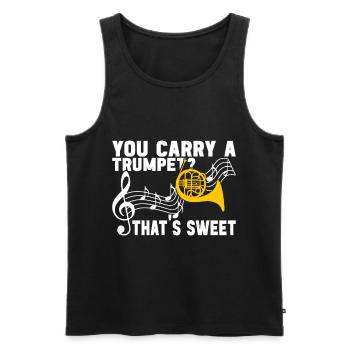 Horn Blechblasinstrument - Männer Premium Bio Tank Top - Schwarz - Vorne - Michal (187cm)