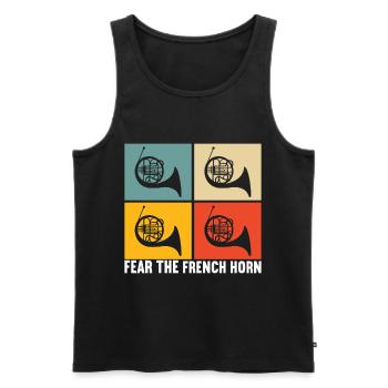 Horn Blechblasinstrument - Männer Premium Bio Tank Top - Schwarz - Vorne - Michal (187cm)