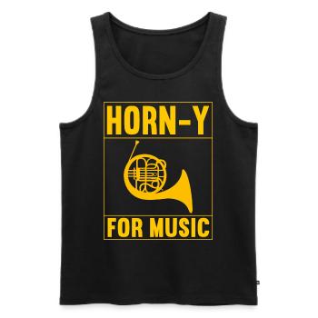 Horn Blechblasinstrument - Männer Premium Bio Tank Top - Schwarz - Vorne - Michal (187cm)