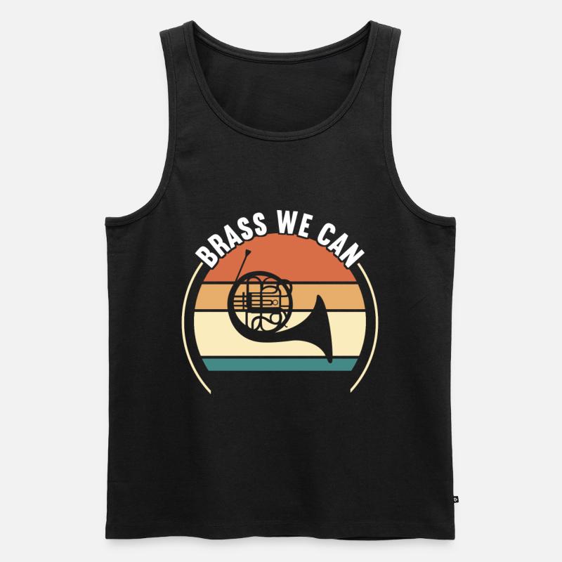 Horn Blechblasinstrument - Männer Premium Bio Tank Top - Schwarz