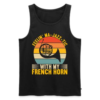 Horn Blechblasinstrument - Männer Premium Bio Tank Top - Schwarz - Vorne - Michal (187cm)