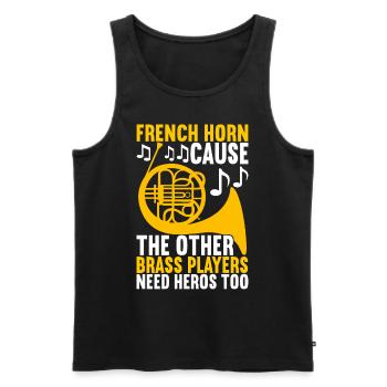 Horn Blechblasinstrument - Männer Premium Bio Tank Top - Schwarz - Vorne - Michal (187cm)