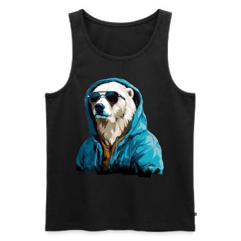 Street style bear | Polar Bear Lovers - Men's Premium Organic Tank Top - black - Front - AI Model Male 178 light (178cm)