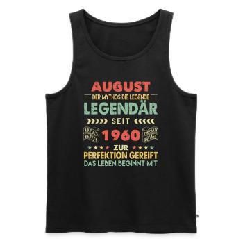 63. Geburtstag August Jahrgang 1960 Vintage - Männer Premium Bio Tank Top - Schwarz - Vorne - Michal (187cm)