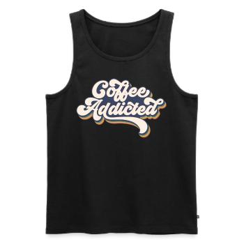 Coffee Addicted - für wahre Kaffeeliebhaber - Männer Premium Bio Tank Top - Schwarz - Vorne - AI Model Male 178 light (178cm)