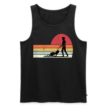 Lawn mower - Men's Premium Organic Tank Top - black - Front - Michal (187cm)