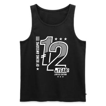 Of Being Awesome 12 Years - 12 Birthday - Men's Premium Organic Tank Top - black - Front - AI Model Male 178 light (178cm)