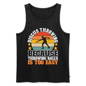 Discus thrower Discus throw - Men's Premium Organic Tank Top - black - Front - AI Model Male 178 light (178cm)