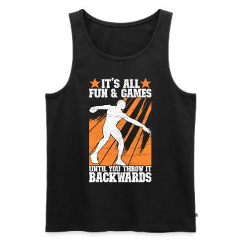 Discus thrower Discus throw - Men's Premium Organic Tank Top - black - Front - AI Model Male 178 light (178cm)