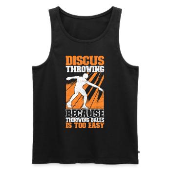 Discus thrower Discus throw - Men's Premium Organic Tank Top - black - Front - AI Model Male 178 light (178cm)