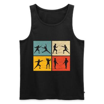 Fechten Fechtsport - Männer Premium Bio Tank Top - Schwarz - Vorne - Michal (187cm)