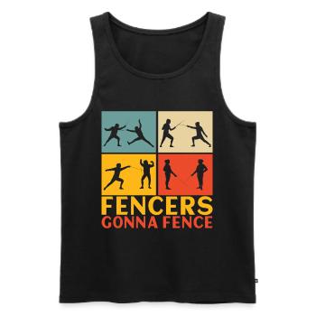 Fechten Fechtsport - Männer Premium Bio Tank Top - Schwarz - Vorne - Michal (187cm)