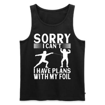 Fechten Fechtsport - Männer Premium Bio Tank Top - Schwarz - Vorne - Michal (187cm)