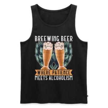 Beer Brewer Beer Brewing - Men's Premium Organic Tank Top - black - Front - AI Model Male 178 light (178cm)