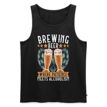 Beer Brewer Beer Brewing - Men's Premium Organic Tank Top - black - Front - AI Model Male 178 light (178cm)