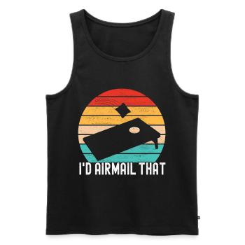 Cornhole Player Cornhole Board - Men's Premium Organic Tank Top - black - Front - AI Model Male 178 light (178cm)