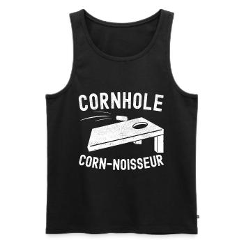 Cornhole Player Cornhole Board - Men's Premium Organic Tank Top - black - Front - AI Model Male 178 light (178cm)