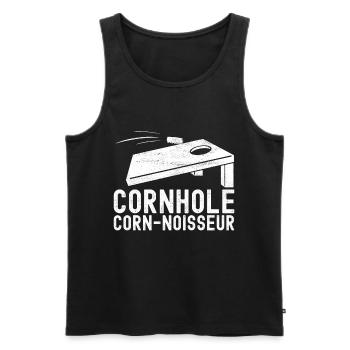 Cornhole Player Cornhole Board - Men's Premium Organic Tank Top - black - Front - AI Model Male 178 light (178cm)