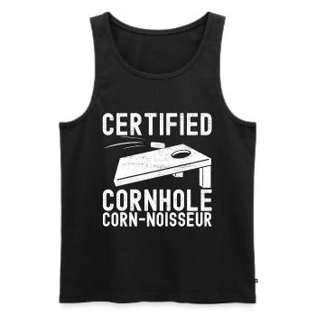 Cornhole Player Cornhole Board - Men's Premium Organic Tank Top - black - Front - AI Model Male 178 light (178cm)