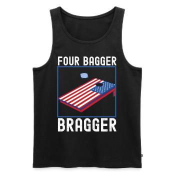 Cornhole Player Cornhole Board - Men's Premium Organic Tank Top - black - Front - AI Model Male 178 light (178cm)