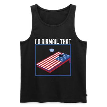 Cornhole Player Cornhole Board - Men's Premium Organic Tank Top - black - Front - AI Model Male 178 light (178cm)