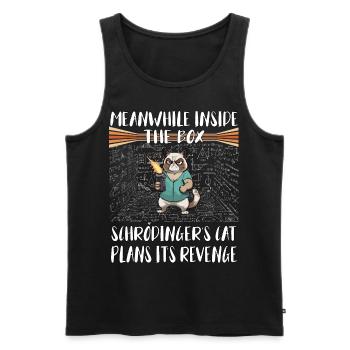 Meanwhile, in box Schroedingers cat plans revenge - Männer Premium Bio Tank Top - Schwarz - Vorne - AI Model Male 178 light (178cm)