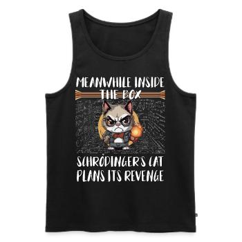 Meanwhile, in box Schroedingers cat plans revenge - Männer Premium Bio Tank Top - Schwarz - Vorne - AI Model Male 178 light (178cm)