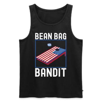 Cornhole Player Cornhole Board - Men's Premium Organic Tank Top - black - Front - AI Model Male 178 light (178cm)