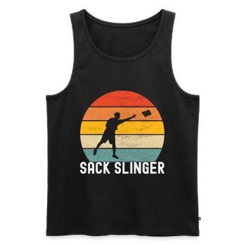 Cornhole Player Cornhole Board - Men's Premium Organic Tank Top - black - Front - AI Model Male 178 light (178cm)