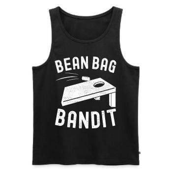 Cornhole Player Cornhole Board - Men's Premium Organic Tank Top - black - Front - AI Model Male 178 light (178cm)