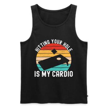 Cornhole Player Cornhole Board - Men's Premium Organic Tank Top - black - Front - AI Model Male 178 light (178cm)