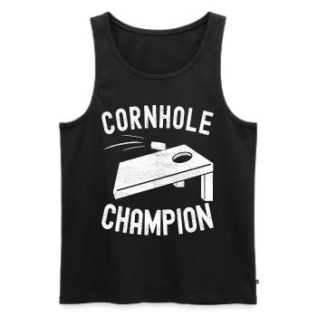 Cornhole Player Cornhole Board - Men's Premium Organic Tank Top - black - Front - AI Model Male 178 light (178cm)