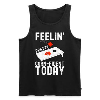 Cornhole Player Cornhole Board - Men's Premium Organic Tank Top - black - Front - AI Model Male 178 light (178cm)
