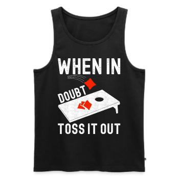 Cornhole Player Cornhole Board - Men's Premium Organic Tank Top - black - Front - AI Model Male 178 light (178cm)