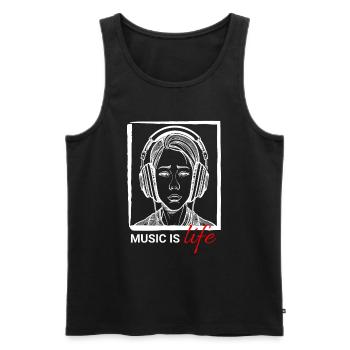 Music is life - Design for music lovers - Men's Premium Organic Tank Top - black - Front - Michal (187cm)
