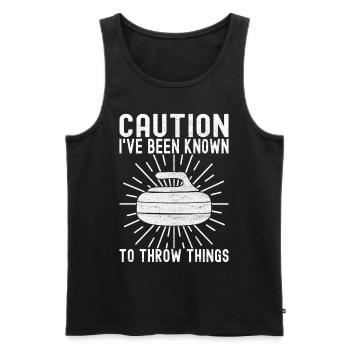 Curling Curling players - Men's Premium Organic Tank Top - black - Front - AI Model Male 178 light (178cm)