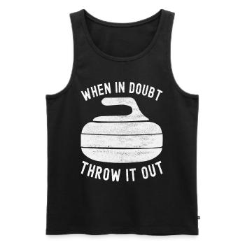 Curling Curling players - Men's Premium Organic Tank Top - black - Front - AI Model Male 178 light (178cm)