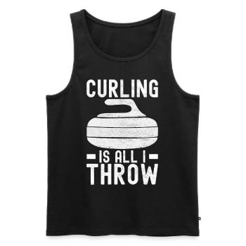 Joueurs de curling - Débardeur bio Premium Homme - noir - Devant - AI Model Male 178 light (178cm)